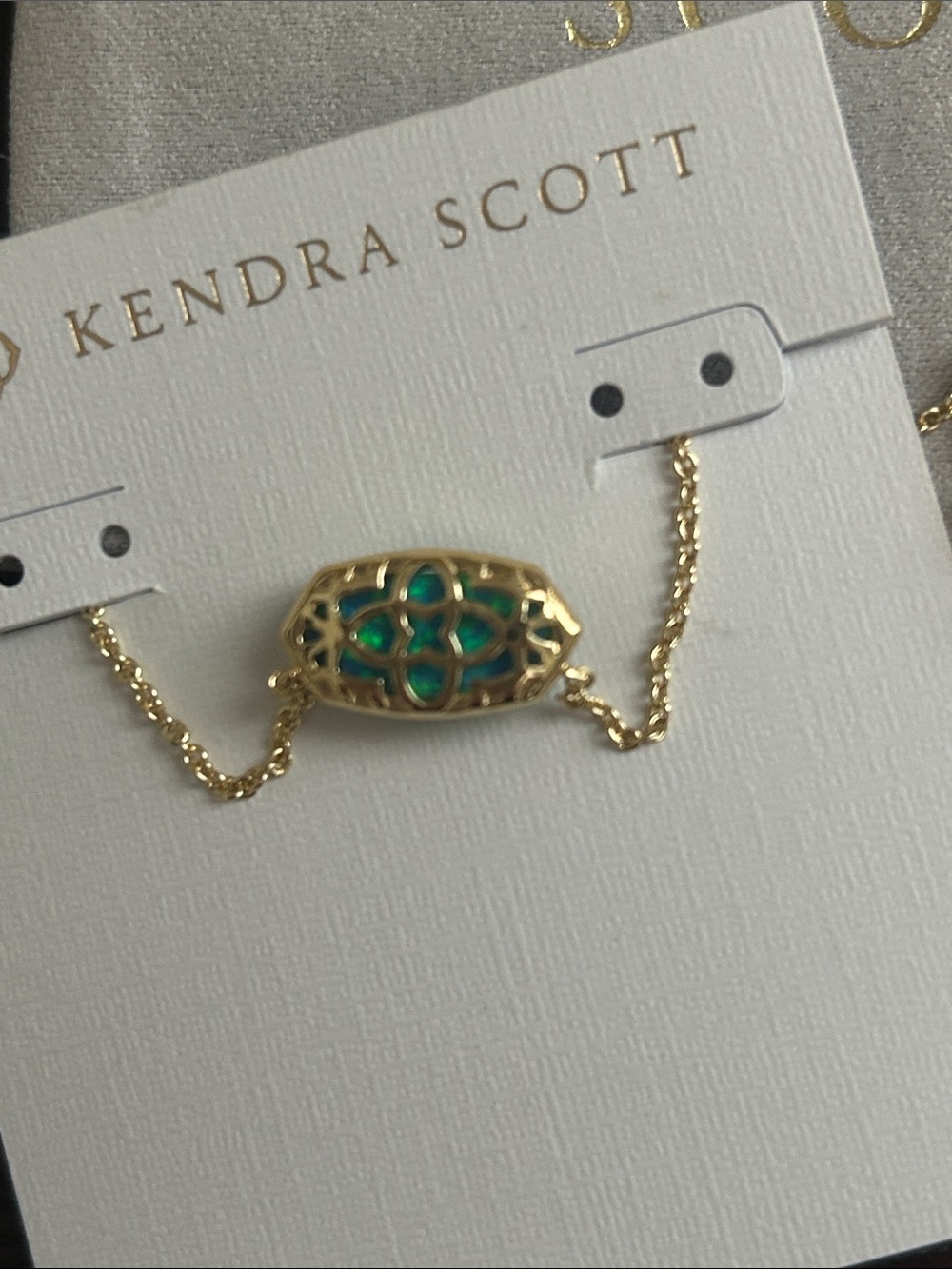 Kendra Scott Gold Necklace with Bright Blue Opal Pendant - Picture 6 of 6